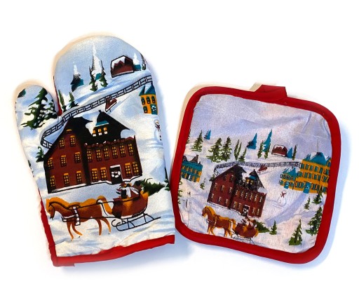 VIANOČNÁ SÚPRAVA RUKAVIČKA + VÝPAL Santa Claus 4