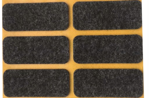 PLSTENÉ PODLOŽKY na stoličky, nábytok, stoly, ČIERNA, samolepiace, 25 mm x 60 mm