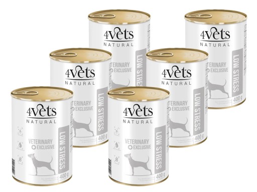 4VETS NATURAL Low Stress plechovka pre psa 400g