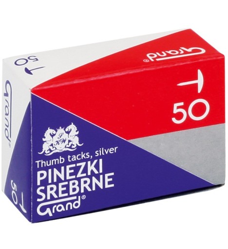Štandardné kolíky GRAND S50, strieborné - 50 kusov