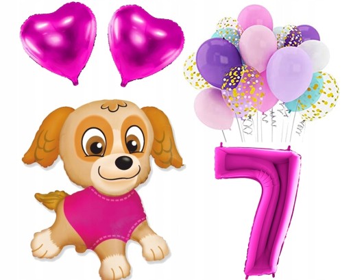 Mini fóliový balónik Skye Paw Patrol, na paličke, 35 cm