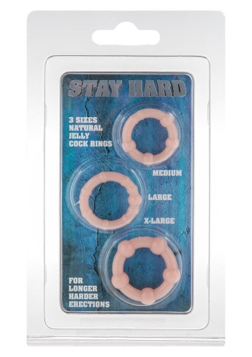Sada 3 erekčných krúžkov - Stay Hard Natural