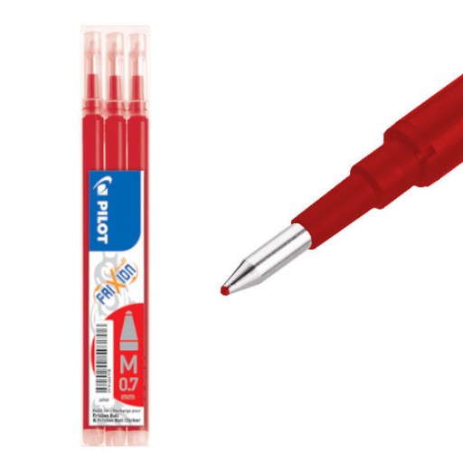 PILOT FRIXION Vymazateľná vložka 0,7 mm 3 kusy ČERVENÁ