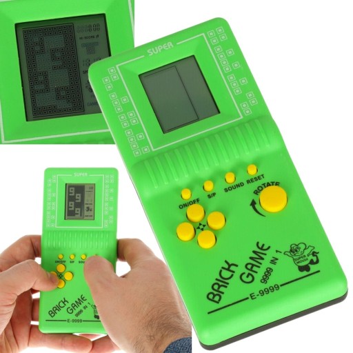 ELEKTRONICKÁ HRA TETRIS 9999IN1, ZELENÁ