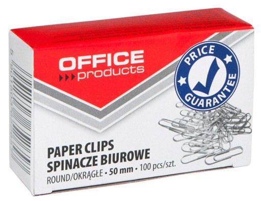 Okrúhle sponky 50mm, 100ks, strieborné na kancelárske použitie