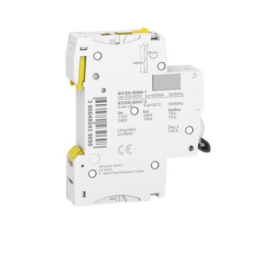 ISTIČ POISTKA B16A 1P iC60N ACTI9 SCHNEIDER A9F03116