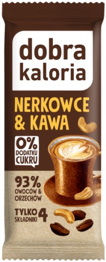 Snack VEGAN KEŠU TYČINKA KÁVA Dobrá kalória 35g | ZDRAVÉ bez CUKRU