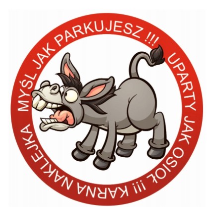 Veľké nálepky s pokutou za parkovanie, priemer 7 cm, 12 ks