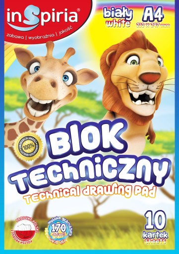 Inspiria Technická podložka A4 biela 10 listov