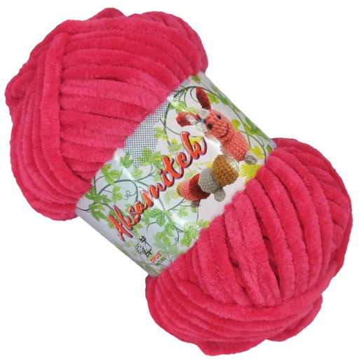 Hrubá plyšová mäkká zamatová priadza FUCHSIA 61