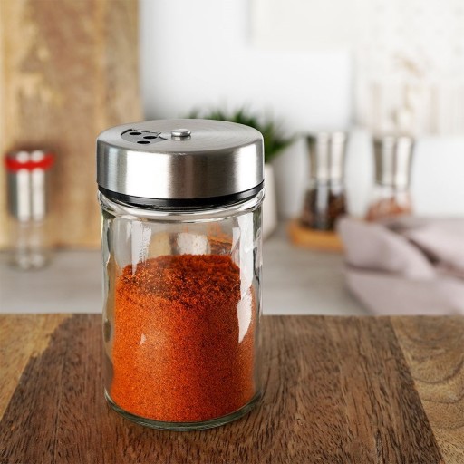 Kuchynská nádoba SPICE so sitkom, sklenené sitko na korenie, 100 ml
