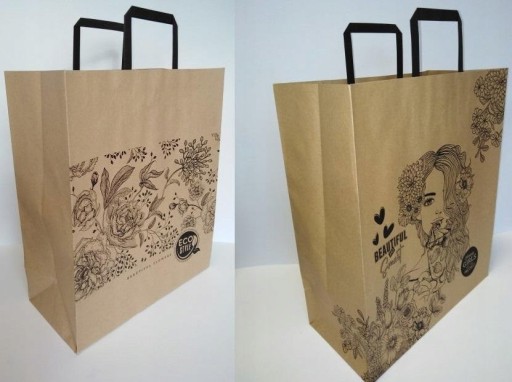 Ekologická Kraft DARČEKOVÁ TAŠKA 380X320 VEĽKOSŤ XL VZOR KVETY Mix Fresh