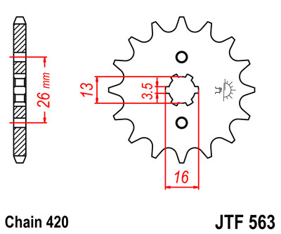 JT JTF563.12 predné ozubené koleso 12z, veľkosť 420