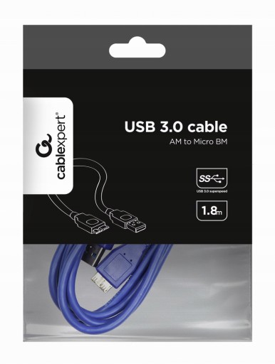 USB kábel pre USB 3.0 - micro USB B 3.0 disk, 1,8 m
