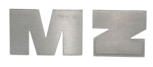 Písmená na tank MZ, strieborné, pár MZ ETZ 150 251