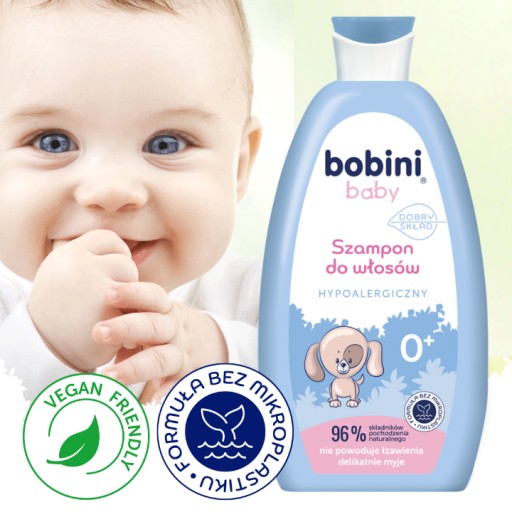 BOBINI Baby šampón pre bábätká 96% ingrediencií prírodného pôvodu 300ml