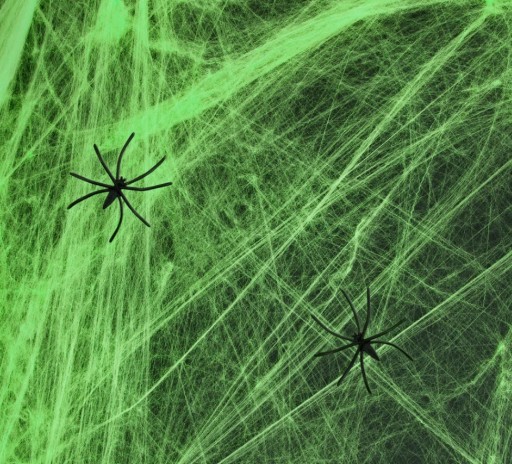 Umelá pavučina Halloween Zelená pavučina Dekorácia 20g Pavúky