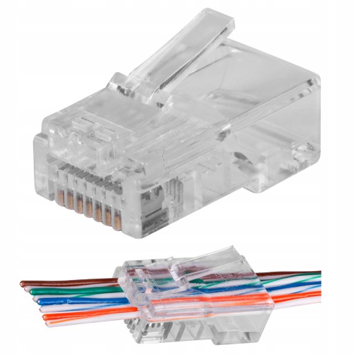 NEKU RJ45 zásuvka priechodná 8P8C UTP kat.6 internetové zástrčky na drôt 10ks