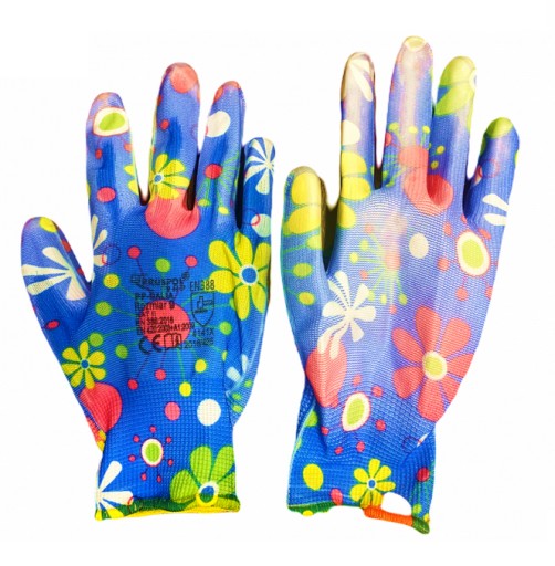 Dámske záhradné rukavice Colorful Flowers 9-L