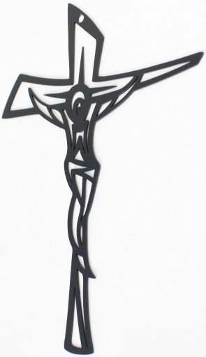 Kovový kríž na stenu, devocionálna dekorácia, 20 cm