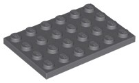 LEGO 3032 TANIER 4x6 tmavosivá NOVINKA (4g)