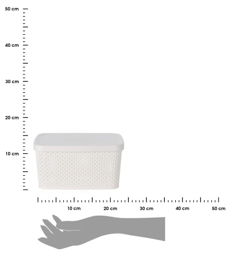 Kôš s vekom KONTAJNER Prelamovaný kôš BIELY 23 cm na príslušenstvo 3,5L