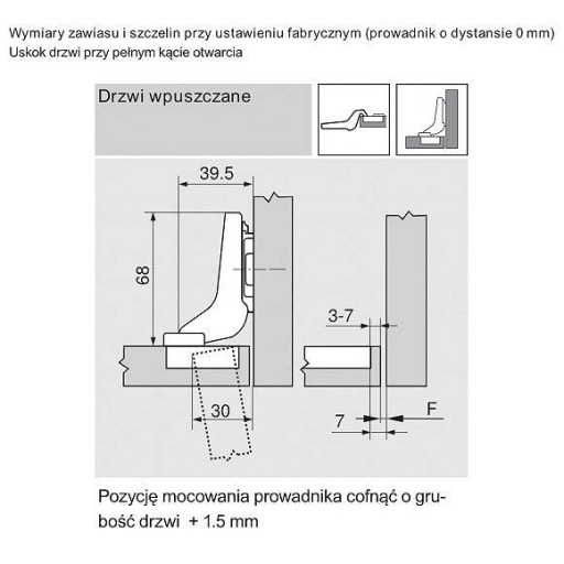 PÁNT BLUM 70M2550 BEZ PRUŽINY 100 TIP-ON