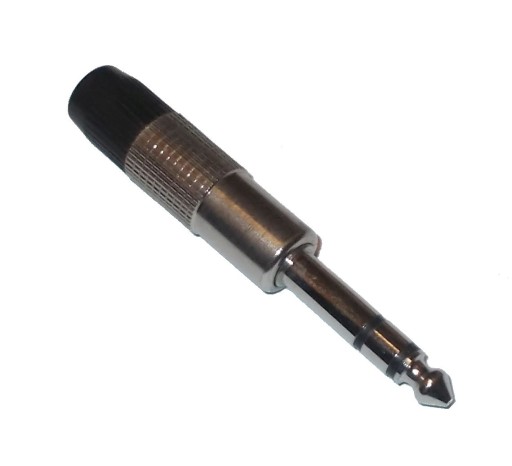 6,3 mm stereo veľký jack konektor prispájkovaný ku káblu