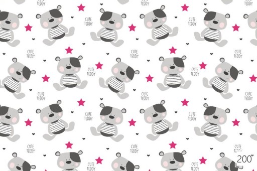 Teddy Bear Ružová flanelová vreckovka