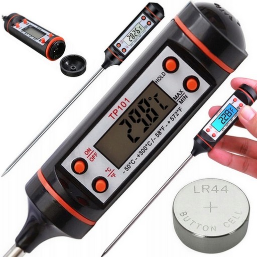 LCD KUCHYNSKÝ TEPLOMER, MÄSO, VÍNO, 300°C