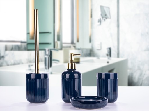 MYDLOVKA KÚPEĽŇOVÝ STOJAN NA MYDLO, MODRÝ, PRAKTICKÝ, ELEGANTNÝ