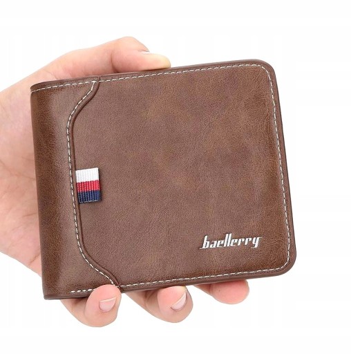Pánska hnedá elegantná kožená peňaženka malá