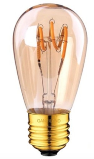LED žiarovka E27 S14 0,5W jantárová girlandová špirála