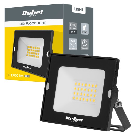 LED reflektor 20W 6500K 230V IP65 1750lm Rebel