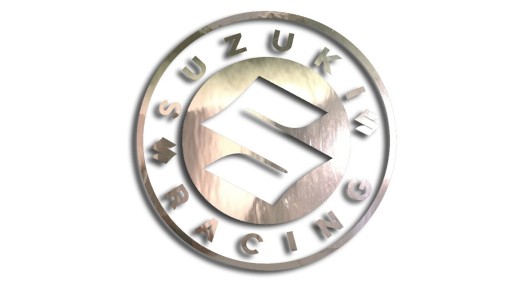 Vysekaná chrómová nálepka SUZUKI RACING
