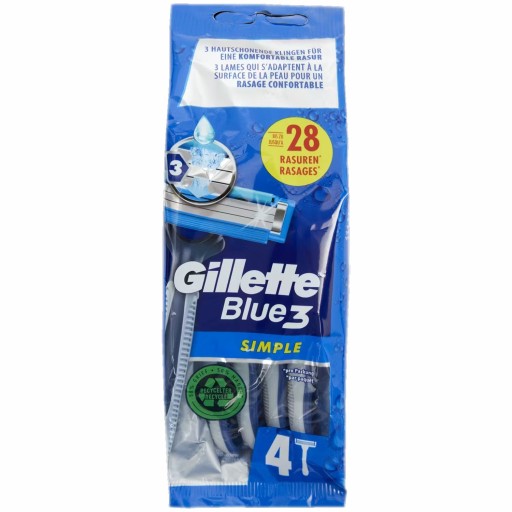 Gillette Blue 3 jednoduché holiace strojčeky 4 ks