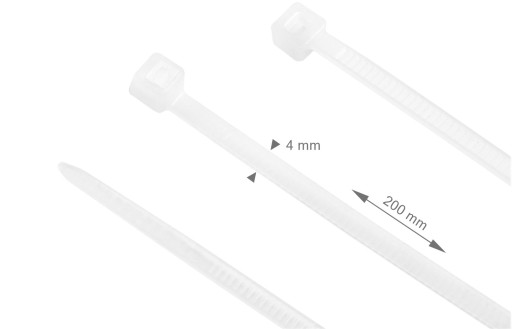 KABELOVÉ VIAZAKY KABELOVÉ VIAZAKY BIELE 4x200mm 100KS