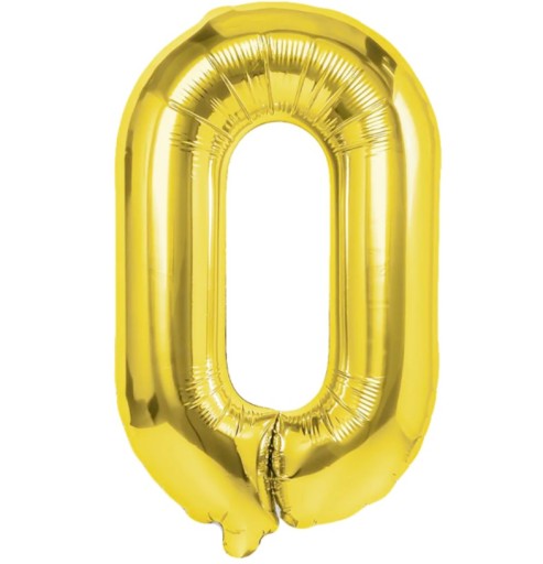 FÓLIOVÝ BALÓN ČÍSLO NULA 0 ZLATÝ / ZLATÝ 100CM