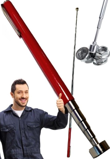 TELESKOPICKÝ MAGNETICKÝ UCHOVÁVAČ DLHÝ SILNÝ ROZŠÍRITEĽNÝ MAGNET S Klipom