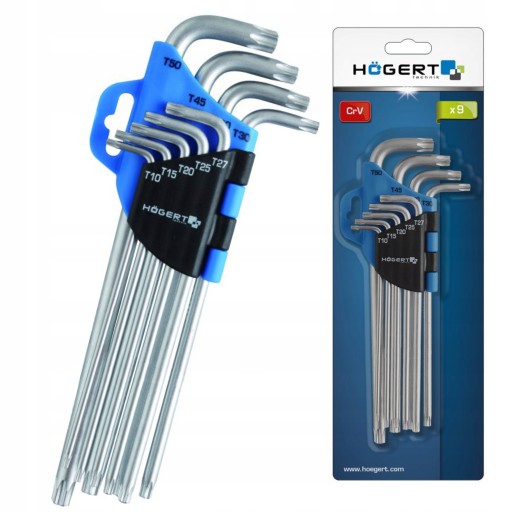 KĽÚČE TORX 9 KS. EXTRA DLHÁ HOEGERT TECHNIK