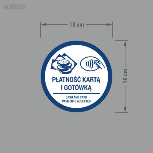 Platba kartou a hotovosťou - nálepka 10x10 rôznych prevedení