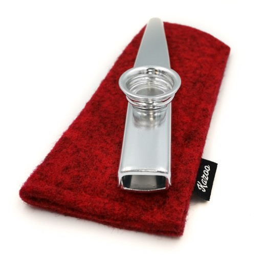 POUZDRO na obal KAZOO red melange - Ručná práca