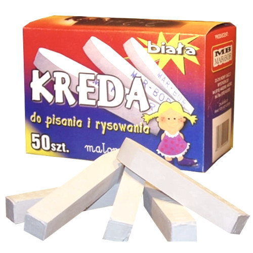 Biela školská krieda, 50 paličiek, B4 MB