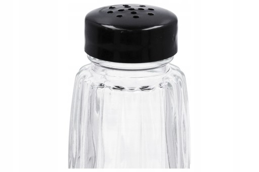 SALT AND PEPPER CHAIN sklenená nádoba na korenie, čierna klasika