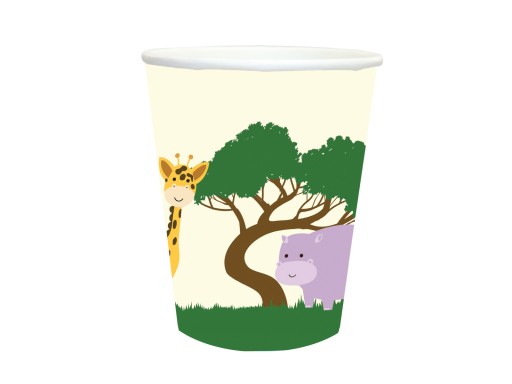 Safari narodeninové poháre 250ml, 6ks zvieratiek
