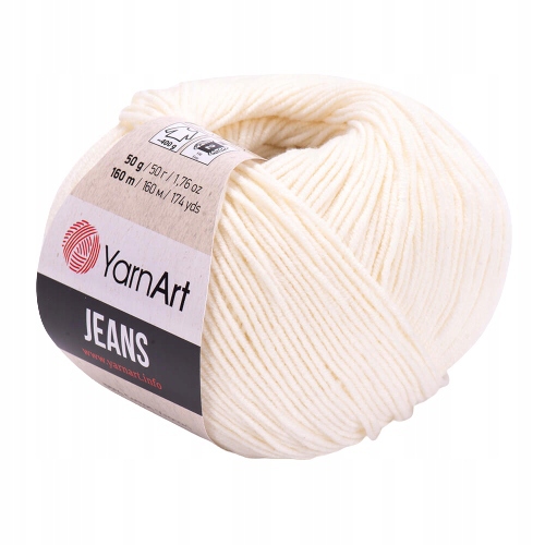YarnArt Jeans krémová priadza 03 ecru 50g/160m