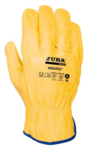 Pracovné rukavice Juba Grain Leather Yellow Resistance EN388/407 9