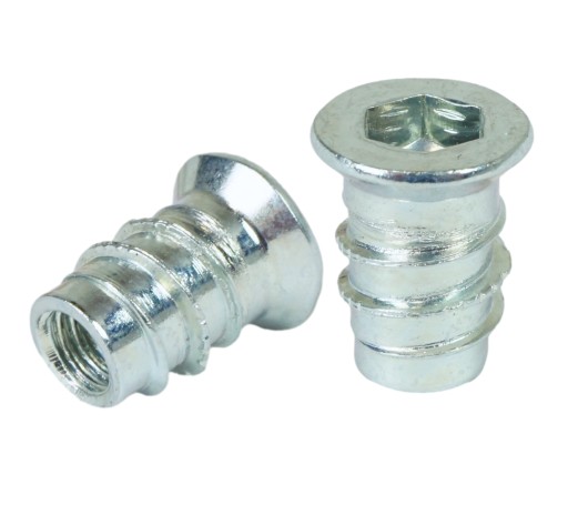 10x M6 x 14 mm nástrčné nábytkové dvojzávitové vybranie na skrutku do dreva
