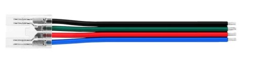 Konektor pre COB RGB LED pásy IP20 10mm, jednostranný konektor s káblom