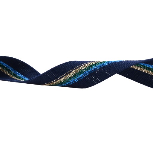 Trikotová stuha 3cm prúžok STRIPES 1MB námornícka modrá 2320